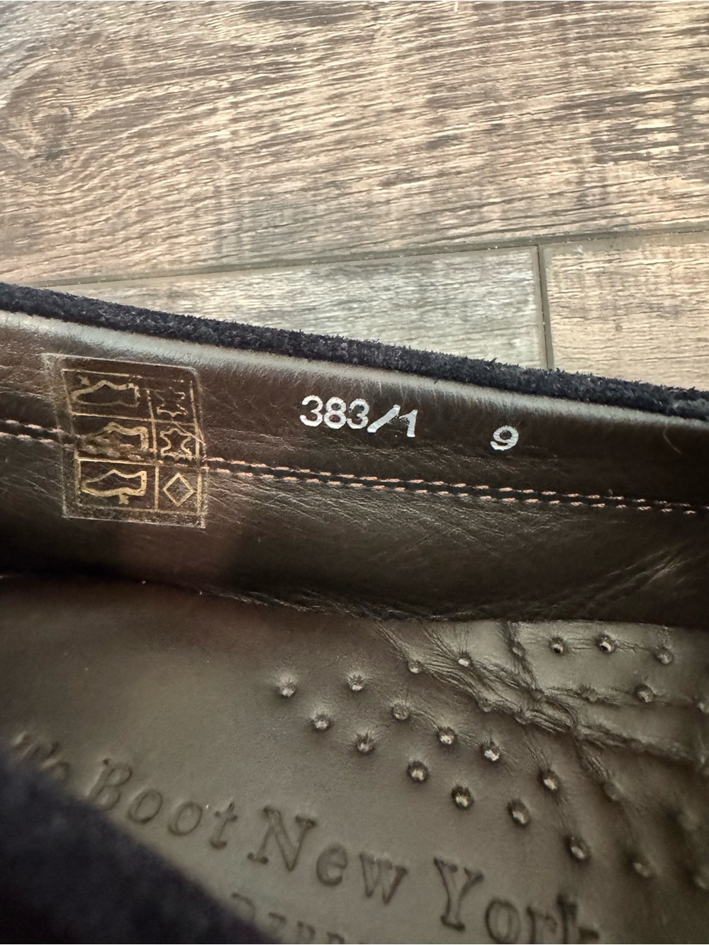 To Boot Navy Suede Penny Loafers with Contrast Stitching - Picture 9 of 11